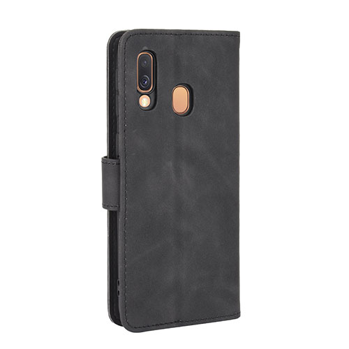 Leather Case Stands Flip Cover Holder L03Z for Samsung Galaxy A40 Black