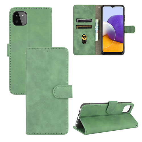 Leather Case Stands Flip Cover Holder L03Z for Samsung Galaxy F42 5G Green