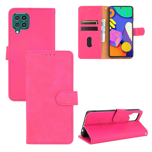 Leather Case Stands Flip Cover Holder L03Z for Samsung Galaxy M62 4G Hot Pink