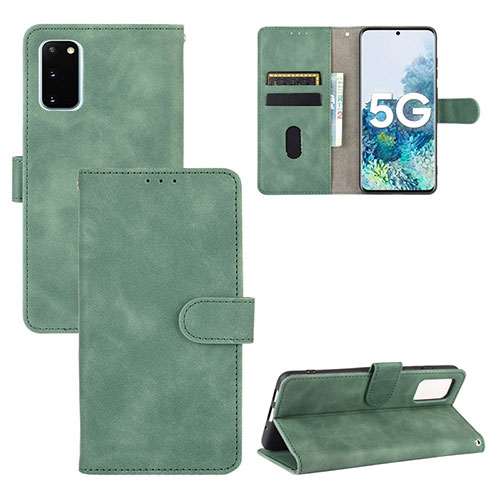 Leather Case Stands Flip Cover Holder L03Z for Samsung Galaxy S20 FE (2022) 5G Green