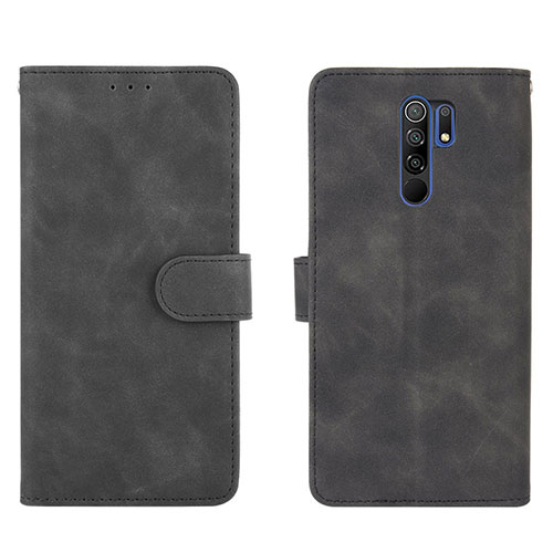 Leather Case Stands Flip Cover Holder L03Z for Xiaomi Redmi 9 Black