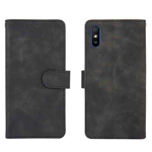 Leather Case Stands Flip Cover Holder L03Z for Xiaomi Redmi 9A Black