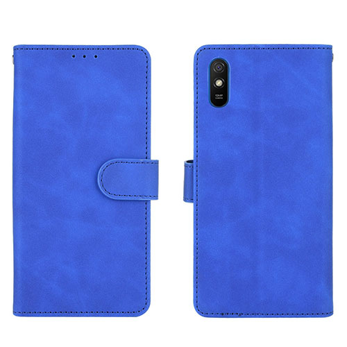 Leather Case Stands Flip Cover Holder L03Z for Xiaomi Redmi 9A Blue