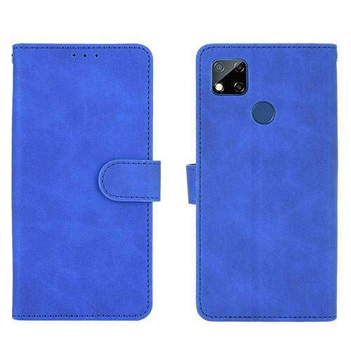 Leather Case Stands Flip Cover Holder L03Z for Xiaomi Redmi 9C Blue