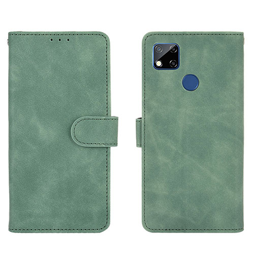 Leather Case Stands Flip Cover Holder L03Z for Xiaomi Redmi 9C Green