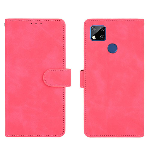 Leather Case Stands Flip Cover Holder L03Z for Xiaomi Redmi 9C Hot Pink