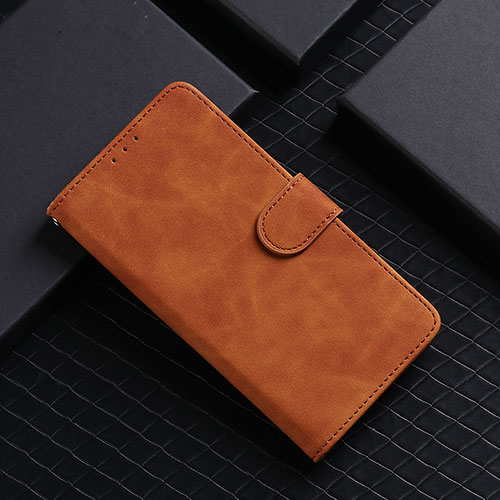 Leather Case Stands Flip Cover Holder L03Z for Xiaomi Redmi Note 11 4G (2021) Brown