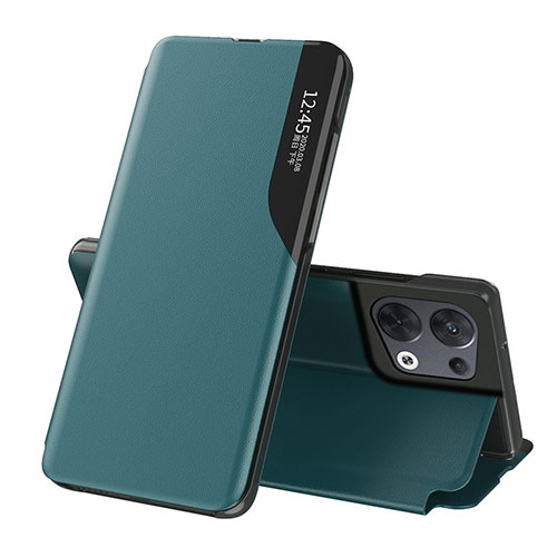 Leather Case Stands Flip Cover Holder L04 for Oppo Reno8 Pro 5G Green