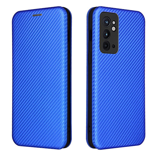 Leather Case Stands Flip Cover Holder L04Z for OnePlus 9RT 5G Blue