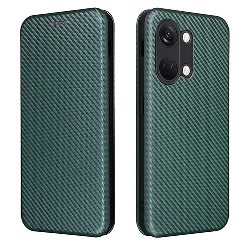 Leather Case Stands Flip Cover Holder L04Z for OnePlus Ace 2V 5G Green