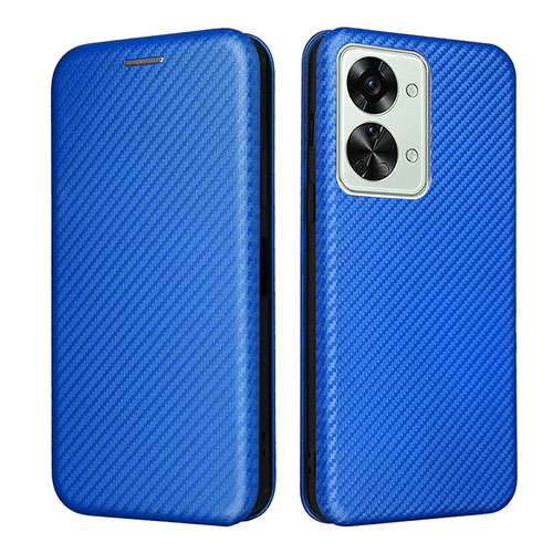 Leather Case Stands Flip Cover Holder L04Z for OnePlus Nord 2T 5G Blue