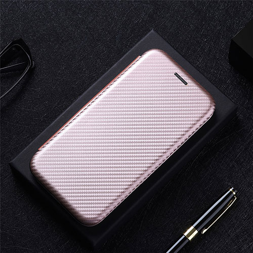 Leather Case Stands Flip Cover Holder L04Z for Oppo Find X7 5G Rose Gold