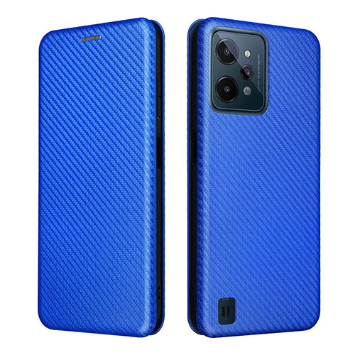 Leather Case Stands Flip Cover Holder L04Z for Realme C31 Blue