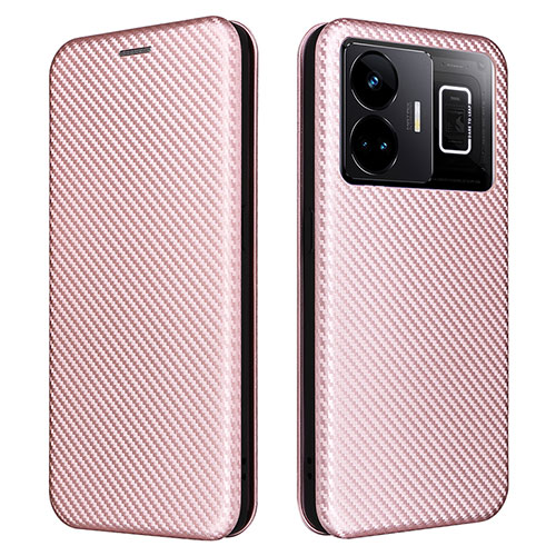 Leather Case Stands Flip Cover Holder L04Z for Realme GT Neo5 5G Rose Gold