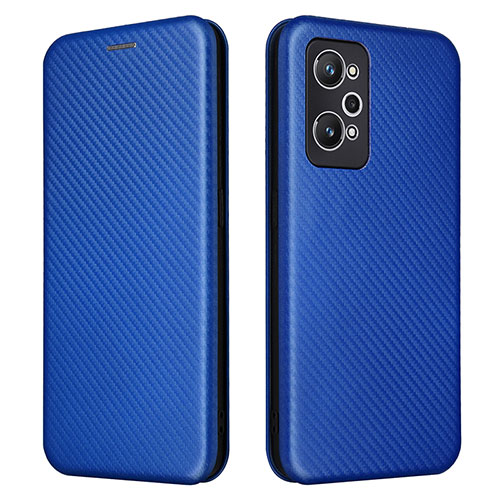 Leather Case Stands Flip Cover Holder L04Z for Realme GT2 5G Blue