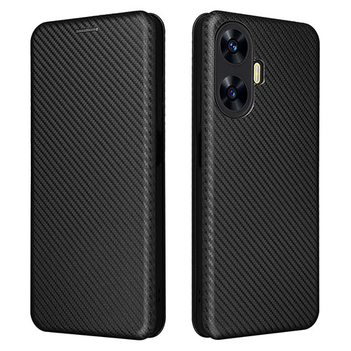 Leather Case Stands Flip Cover Holder L04Z for Realme Narzo N55 Black