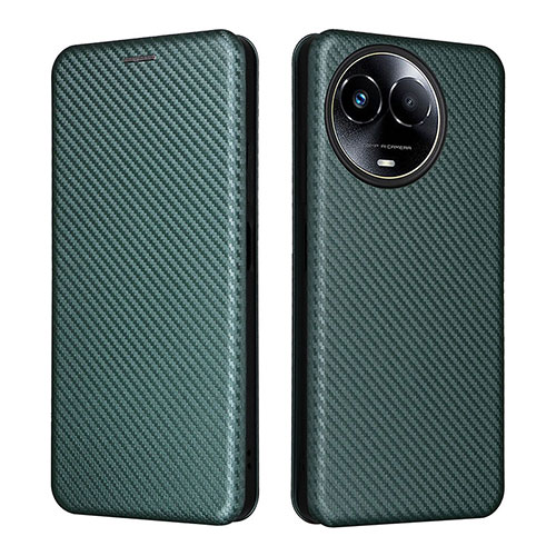Leather Case Stands Flip Cover Holder L04Z for Realme V50 5G Green