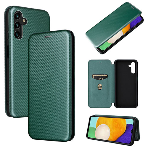 Leather Case Stands Flip Cover Holder L04Z for Samsung Galaxy A04s Green