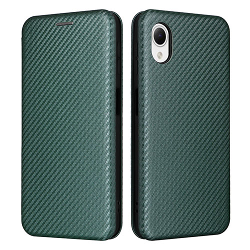Leather Case Stands Flip Cover Holder L04Z for Samsung Galaxy A23 5G SC-56C Green