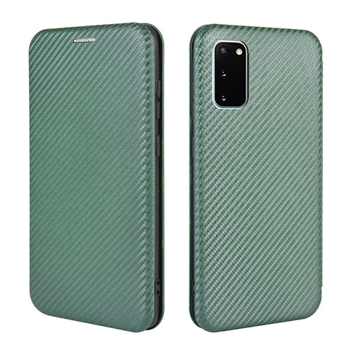 Leather Case Stands Flip Cover Holder L04Z for Samsung Galaxy S20 FE 5G Green