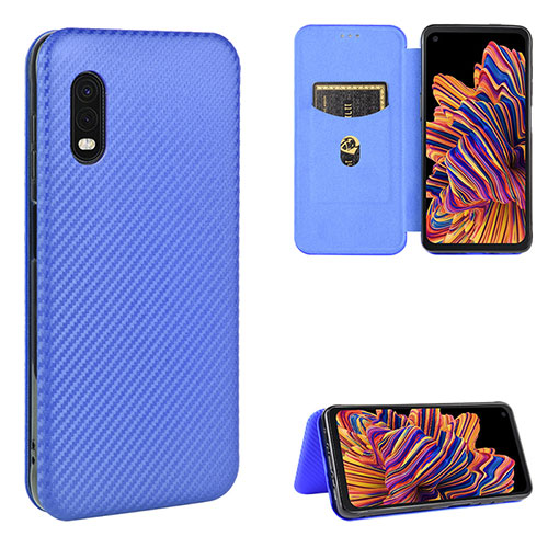 Leather Case Stands Flip Cover Holder L04Z for Samsung Galaxy XCover Pro Blue