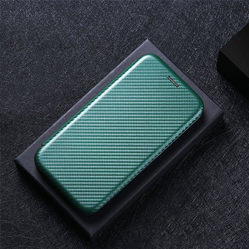 Leather Case Stands Flip Cover Holder L04Z for Sharp Aquos R8 Pro Green