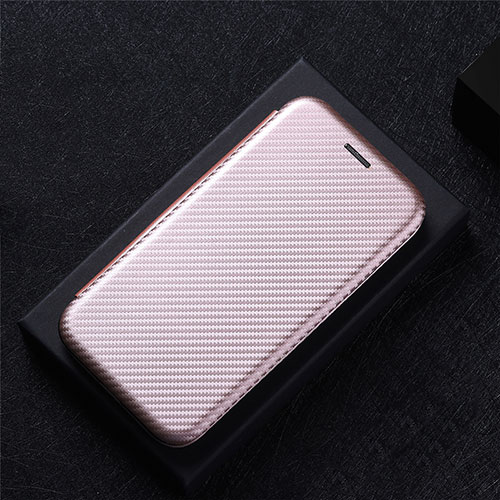 Leather Case Stands Flip Cover Holder L04Z for Sharp Aquos wish3 Rose Gold