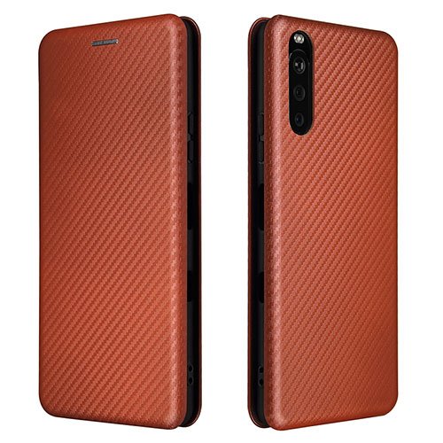 Leather Case Stands Flip Cover Holder L04Z for Sony Xperia 10 III Lite Brown