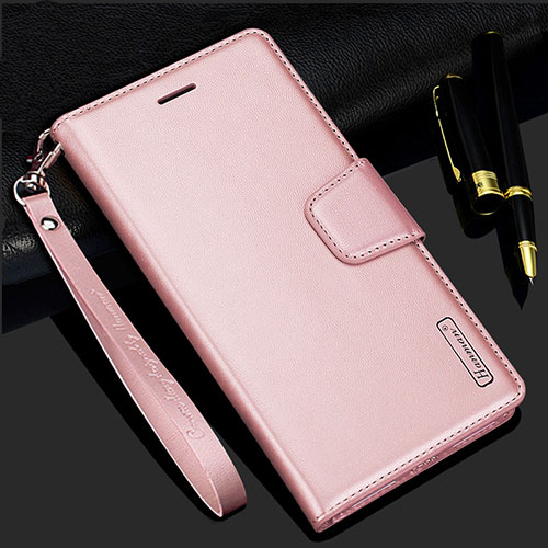 Leather Case Stands Flip Cover Holder L05 for Samsung Galaxy S21 5G Rose Gold