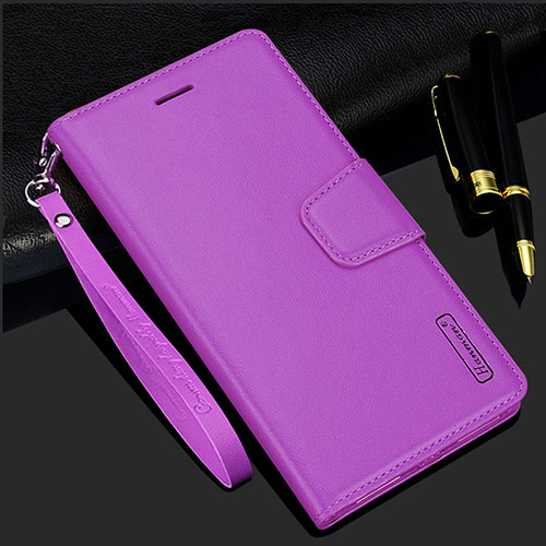 Leather Case Stands Flip Cover Holder L05 for Samsung Galaxy S21 FE 5G Purple