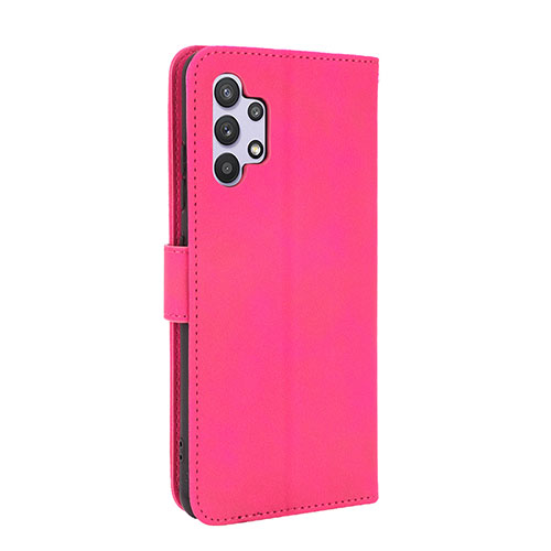 Leather Case Stands Flip Cover Holder L05Z for Samsung Galaxy A32 5G Hot Pink
