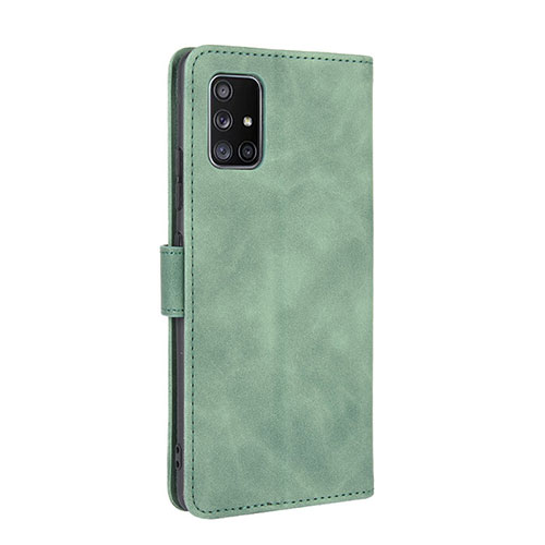 Leather Case Stands Flip Cover Holder L05Z for Samsung Galaxy A71 4G A715 Green