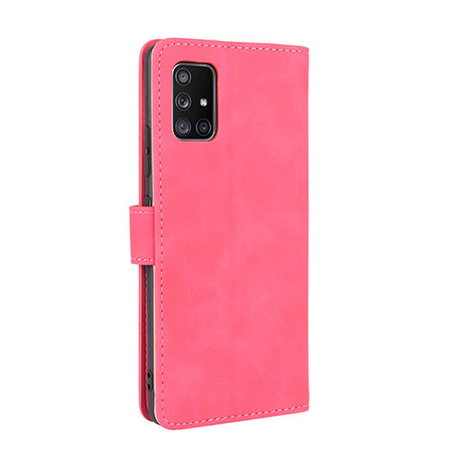 Leather Case Stands Flip Cover Holder L05Z for Samsung Galaxy A71 5G Hot Pink