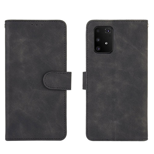 Leather Case Stands Flip Cover Holder L05Z for Samsung Galaxy A91 Black