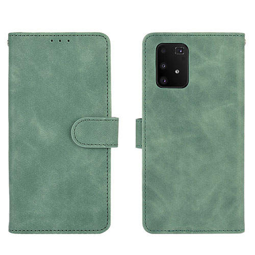 Leather Case Stands Flip Cover Holder L05Z for Samsung Galaxy A91 Green