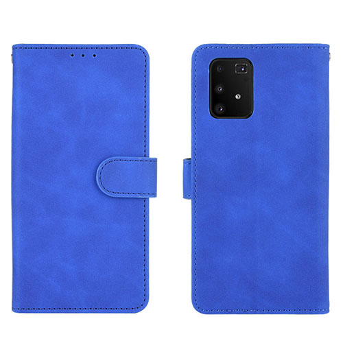 Leather Case Stands Flip Cover Holder L05Z for Samsung Galaxy M80S Blue