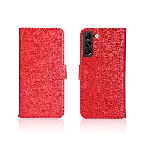 Leather Case Stands Flip Cover Holder L06 for Samsung Galaxy S24 5G Red