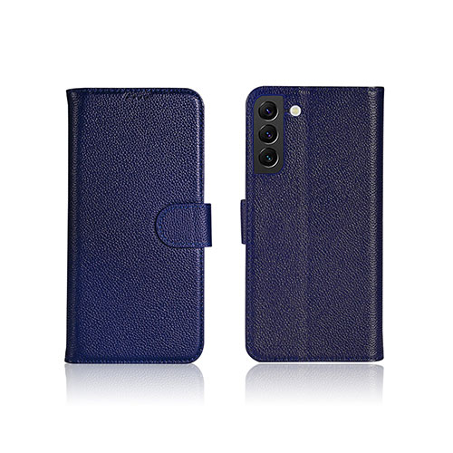 Leather Case Stands Flip Cover Holder L06 for Samsung Galaxy S24 Plus 5G Blue