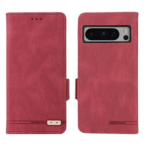 Leather Case Stands Flip Cover Holder L06Z for Google Pixel 8 Pro 5G Red