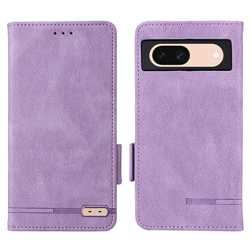 Leather Case Stands Flip Cover Holder L06Z for Google Pixel 8a 5G Purple