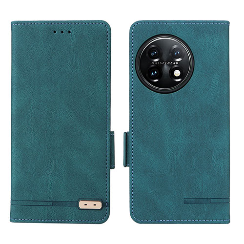 Leather Case Stands Flip Cover Holder L06Z for OnePlus 11 5G Green