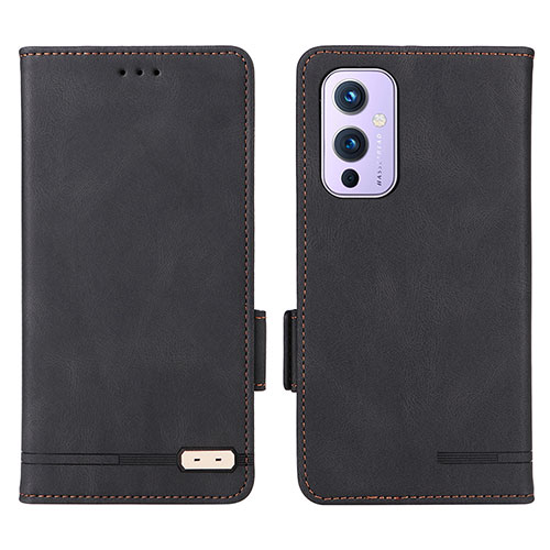 Leather Case Stands Flip Cover Holder L06Z for OnePlus 9 5G Black