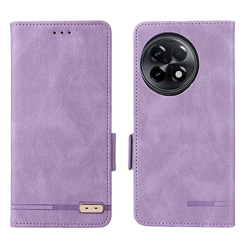 Leather Case Stands Flip Cover Holder L06Z for OnePlus Ace 2 5G Purple