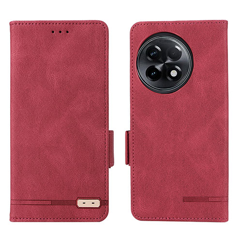 Leather Case Stands Flip Cover Holder L06Z for OnePlus Ace 2 5G Red