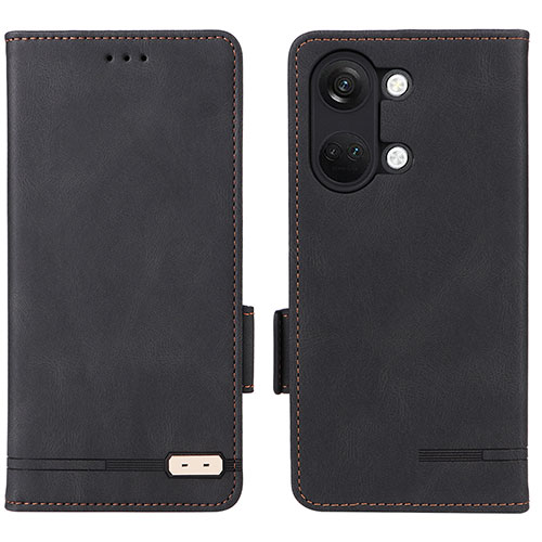 Leather Case Stands Flip Cover Holder L06Z for OnePlus Ace 2V 5G Black