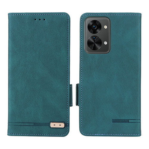 Leather Case Stands Flip Cover Holder L06Z for OnePlus Nord 2T 5G Green