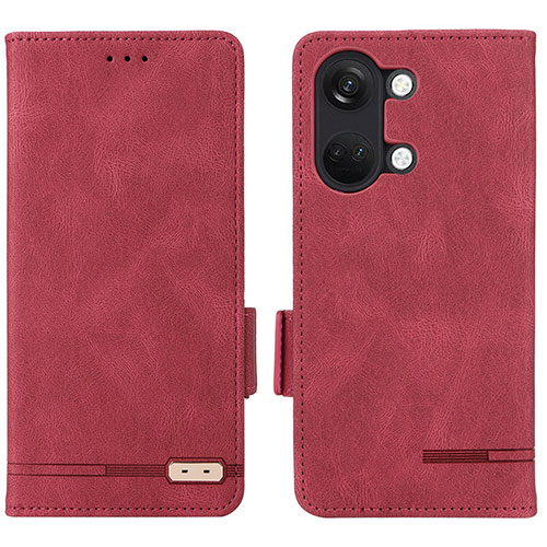 Leather Case Stands Flip Cover Holder L06Z for OnePlus Nord 3 5G Red