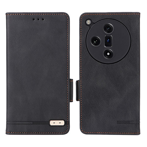 Leather Case Stands Flip Cover Holder L06Z for Oppo Find X7 5G Black