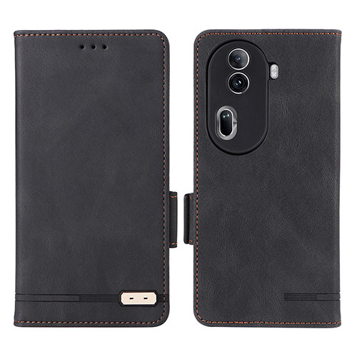 Leather Case Stands Flip Cover Holder L06Z for Oppo Reno11 Pro 5G Black