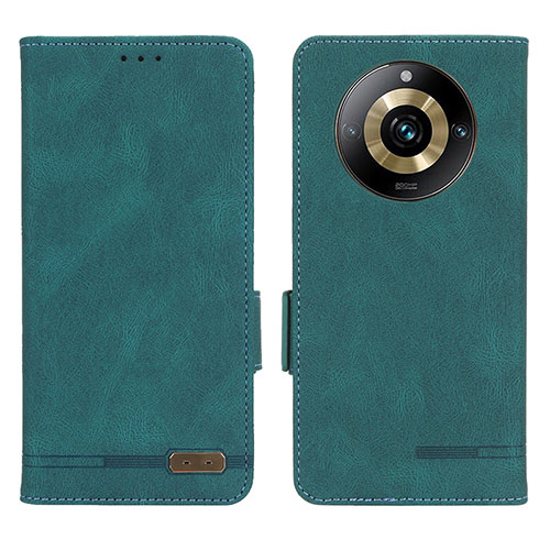 Leather Case Stands Flip Cover Holder L06Z for Realme 11 Pro+ Plus 5G Green